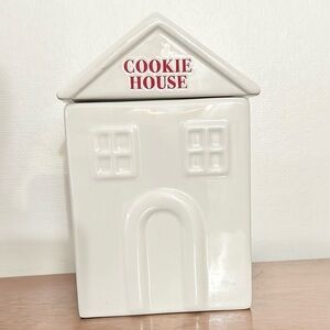 White Cookie House Jar